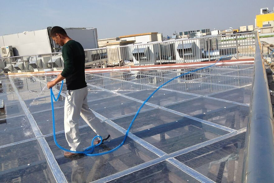 clean polycarbonate surface